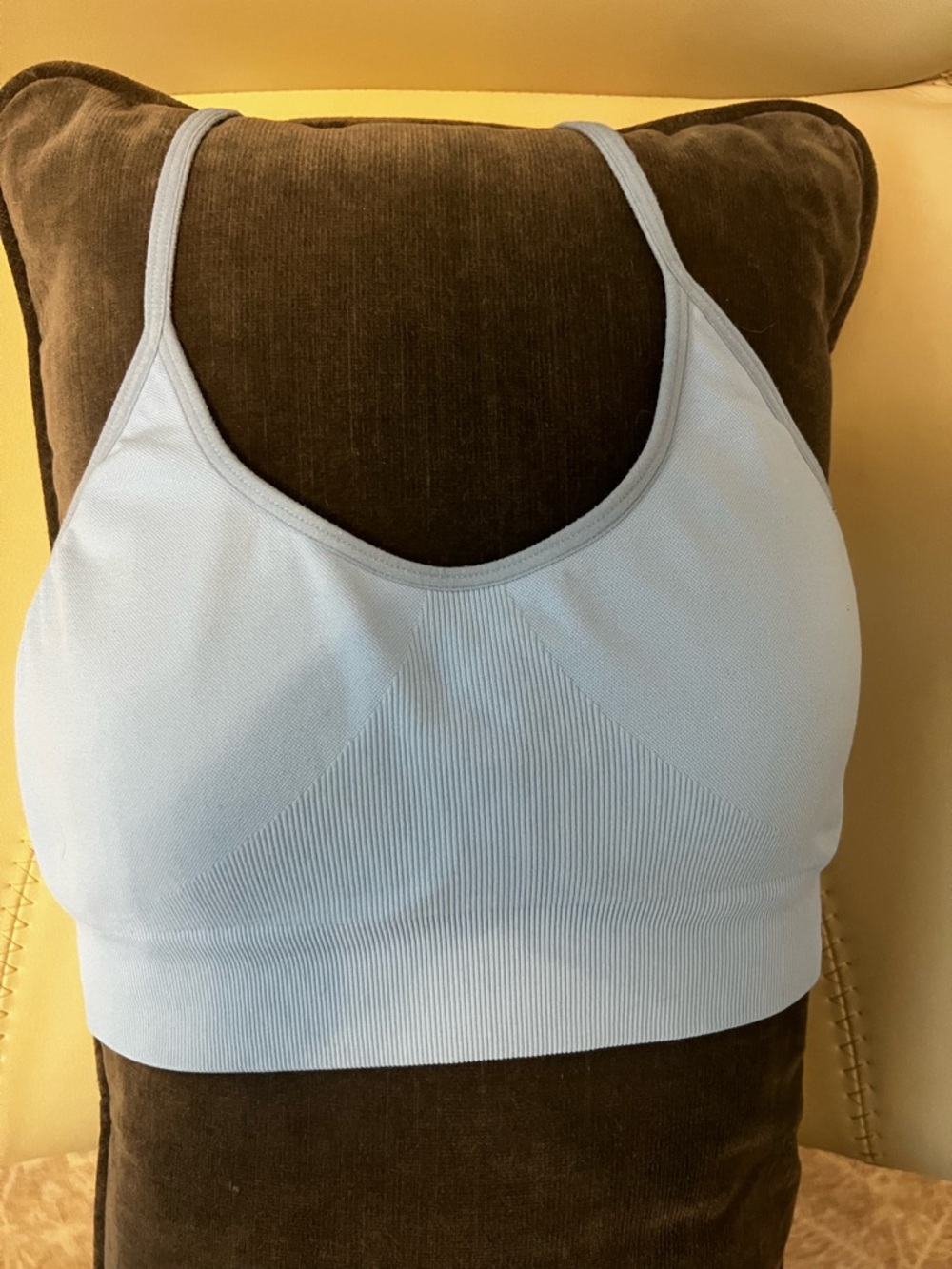 Light Blue Seamless Scoop Neck Bralette with removable pads